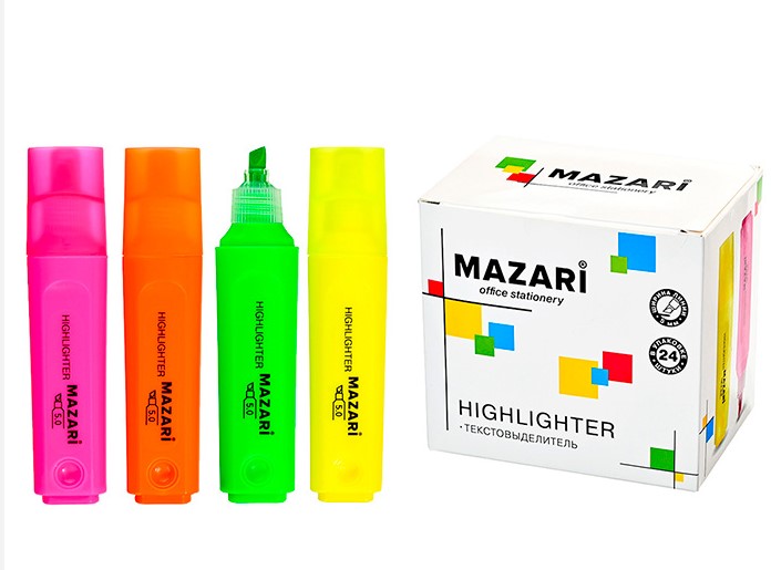 Набор текстовыделителей  6 цветов, 5мм, М-4609