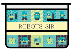 Папка для труда пластиковая "Роботы" , А4 , молния сверху, ПТР-2
