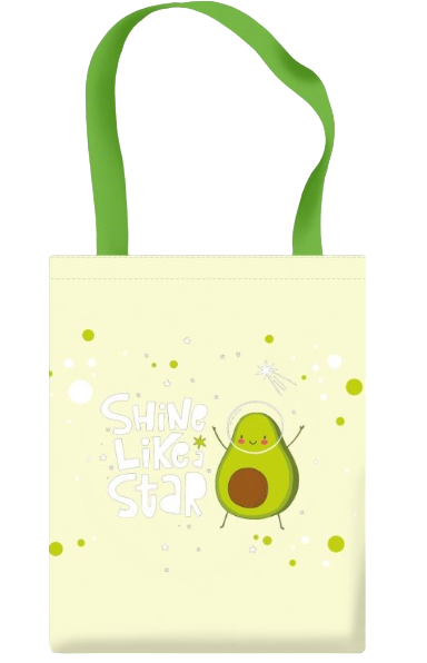 Сумка-шопер , КОСМИЧЕСКИЙ АВОКАДО , на молнии, СШР-1