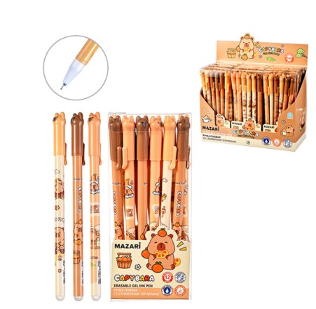 Ручка гелевая со стираемыми чернилами, КАПИБАРА,  СИНЯЯ, 0.38 мм, M-5845-70