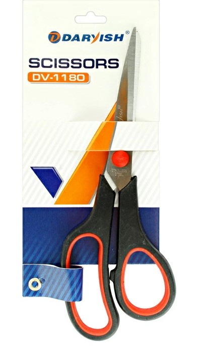 Ножницы,'DARVISH', пластиковые ручки с резиновыми вставками, DV-1180