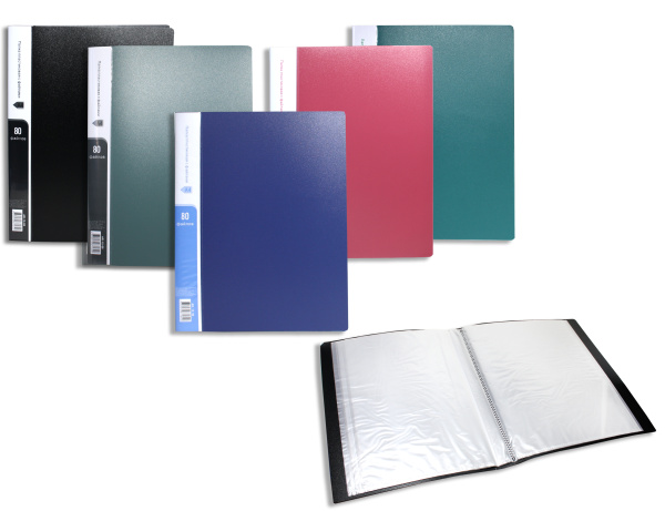 Папка пластиковая с файлами, 'ASMAR', 80 файлов, цвета в ассортименте, AR-15-80