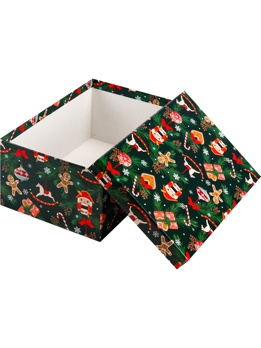 Коробка прямоугольная одинарная Новогодняя сказка 19х12 см, КОР-6879