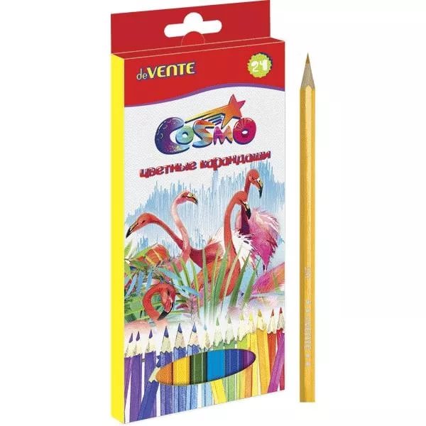 Карандаши 24 цв. De Vente 'Cosmo' заточен., картон. уп., европодвес, 5024303