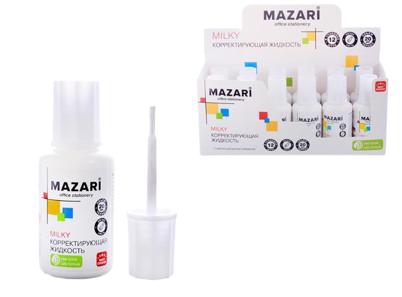 Корректирующая жидкость, MILKY, 20 мл, с кисточкой, морозоустойчивая, M-4101