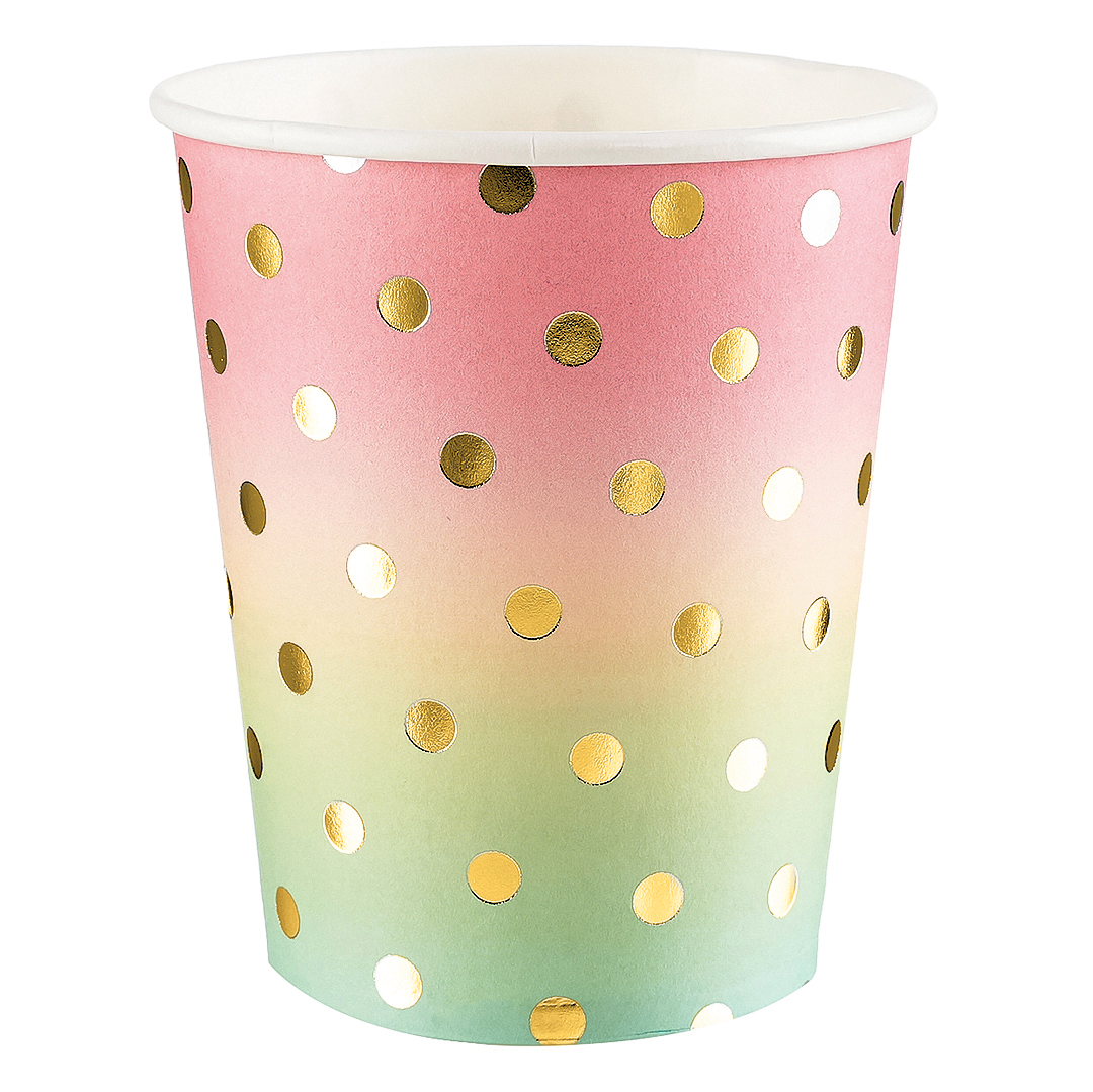 Стаканы (250 мл), Невесомый ДР (радужный, золото, металлик), 6 шт, 6231907