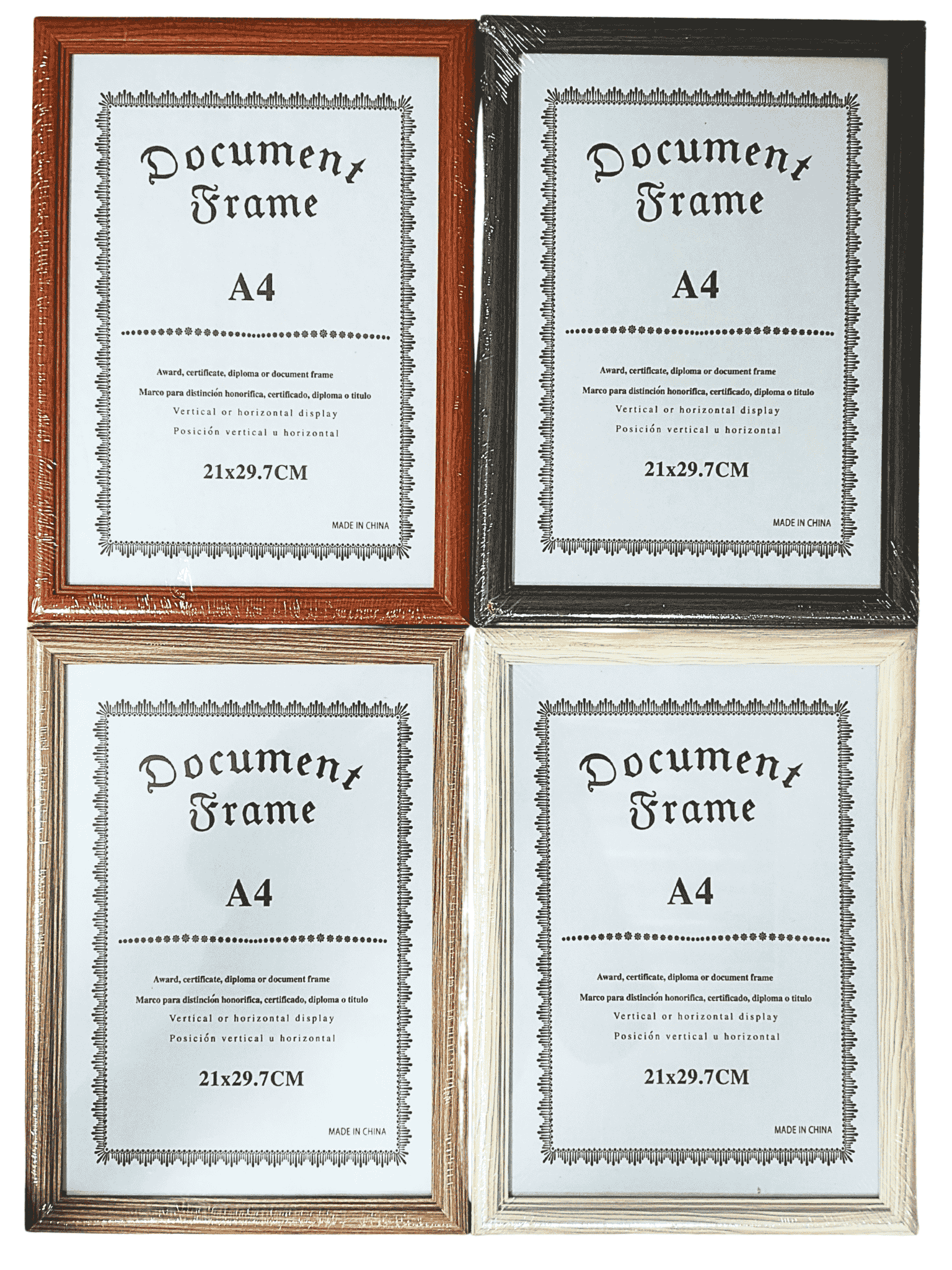 Фоторамка А4, 21х29,7 см, МДФ, стекло, ассорти цвета, 8335-9