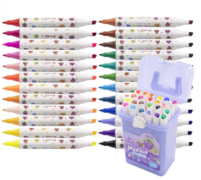 Маркеры для скетчинга ароматизированные 24 цв (двусторонние), YL221812-24