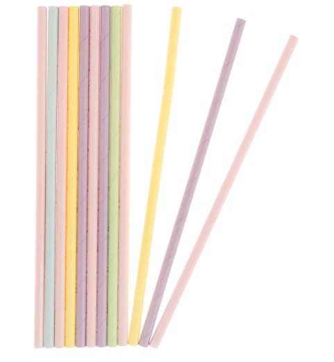 Трубочки для коктейлей, Ассорти, Макарунс, 12 шт. в упак, 6233641н-й