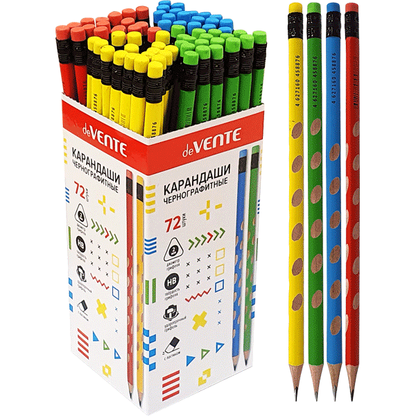Карандаш чернографитный 'deVENTE. Intens' HB, диаметр грифеля 2 мм, ассорти, 5032904