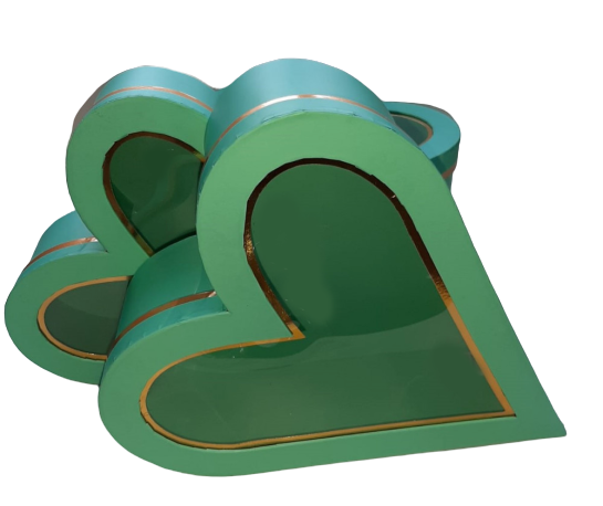 Коробка подарочная 'Сердце' бирюзовая с окошком, 36х30х12,5 см.