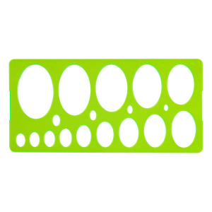 Трафарет эллипсов , СТАММ , 8-75 мм , пластиковый зеленый, ТТ26