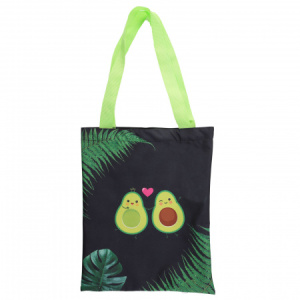 Сумка-шопер , АВОКАДО И ЛИСТЬЯ, на молнии, СШР-1