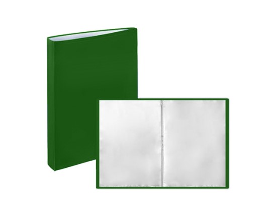 Папка 60 файлов 'KWELT', А4, зеленая, пластик 0,5 мм, КР-000517