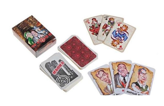 Карточная игра 'Мафия-мини', Задира-Плюс, в плёнке, 17 л. Мафия+ 36 л. колода карт 'Русские', 4076