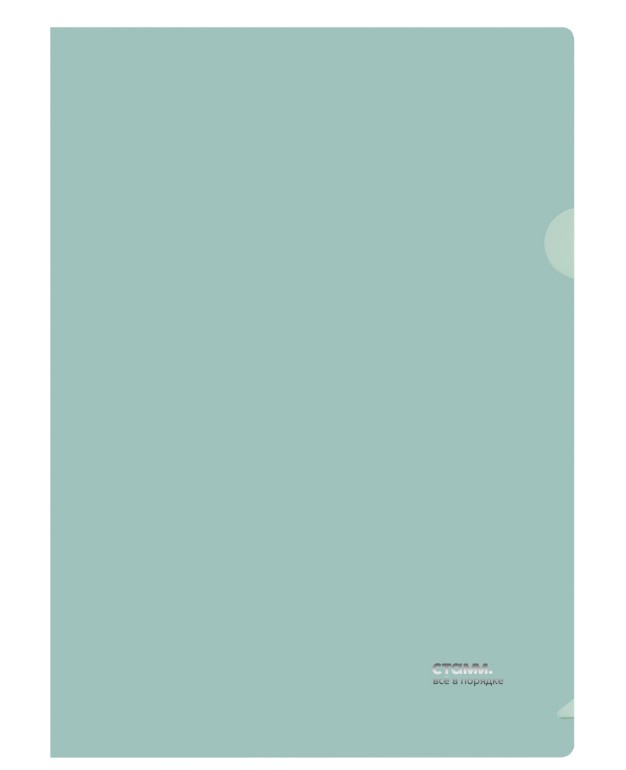 Папка-уголок СТАММ Акцент А4, 180мкм, пластик, непрозрачная, эвкалиптовая, ММ-31957