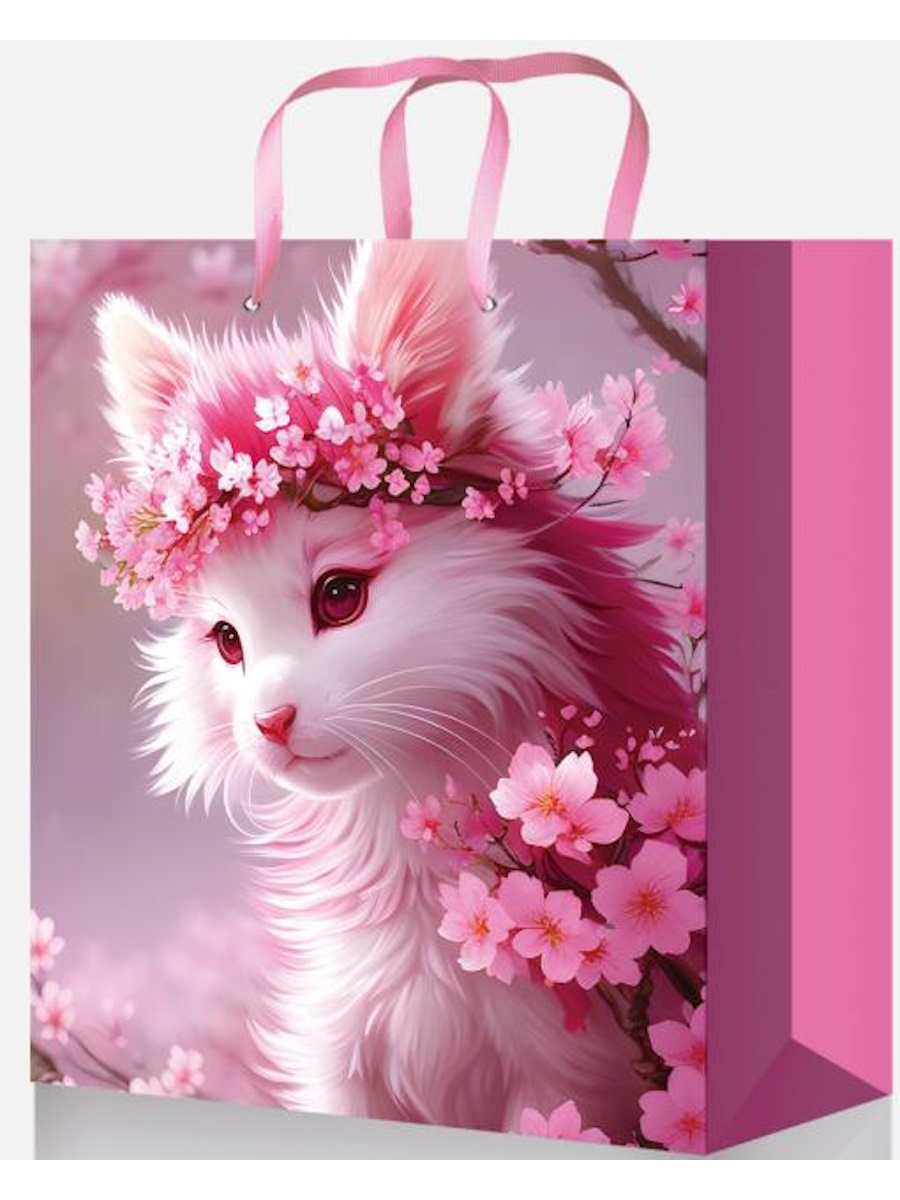 Пакет подарочный 18х23х8 см (М) Весенняя кошечка, ПКП-0344