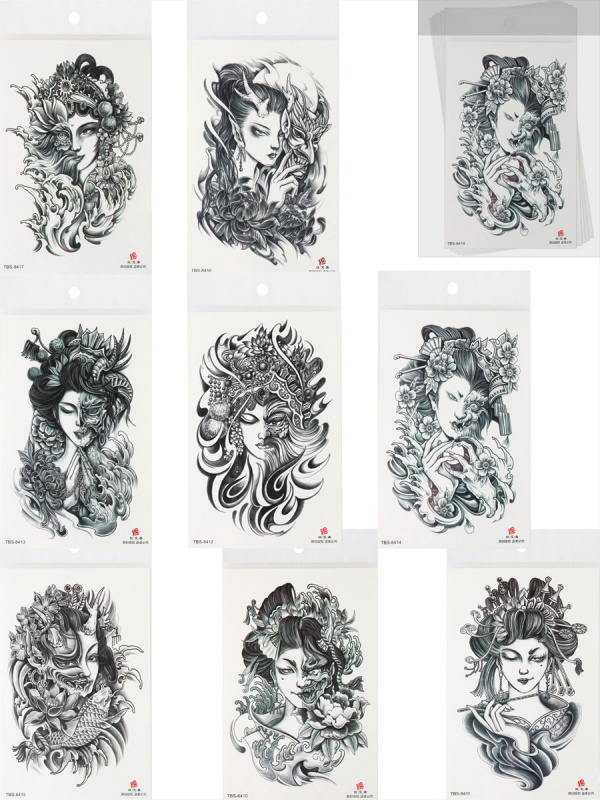 Татуировка-наклейка (12х19 см) Мифические девушки, ТА-1755