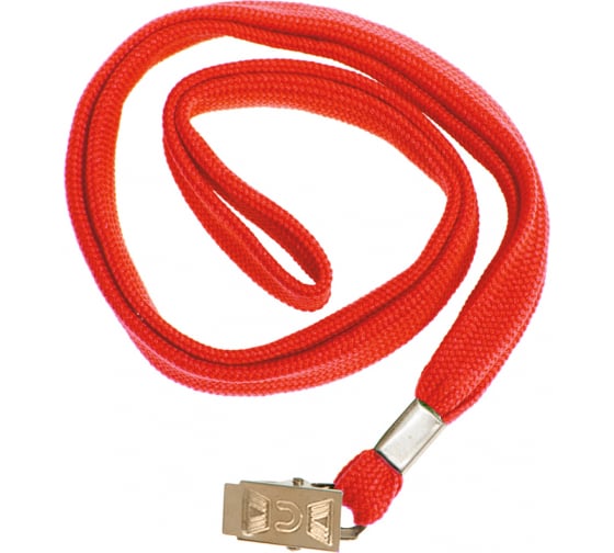 Шнурок для бейджей OfficeSpace , 45 см , металлический клип красный, 284666