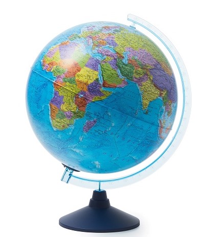 Глобус Земли Политический, с подсветкой, Классик, Евро, диаметр 320 мм, Ве013200263