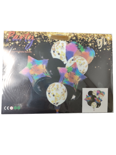 Набор шаров 'Ассорти разноцвет', 10 шт. в наборе (3 фольгир.+4 латекс.+3 с конф.), 0683