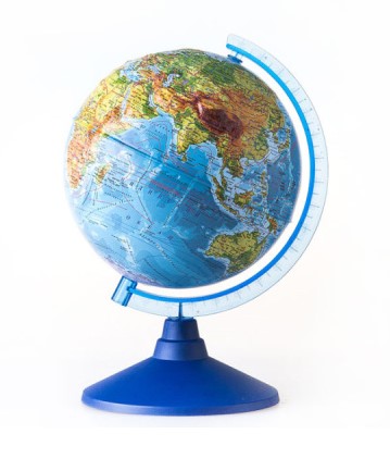 Глобус Земли Физический Рельефный (250 мм, Классик Евро), КЕ22500193