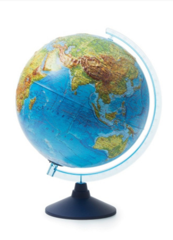 Глобус Земли Физико-Политический рельефный, (320 мм с подвеской от батареек), INT13200291