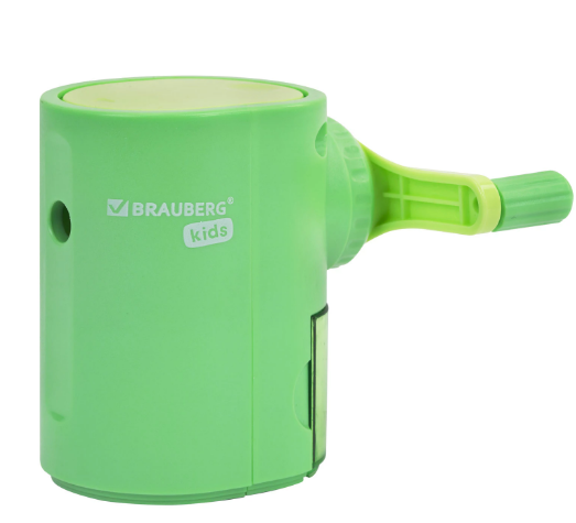 Точилка механическая, BRAUBERG KIDS, корпус мятный, крепление к столу, 272003
