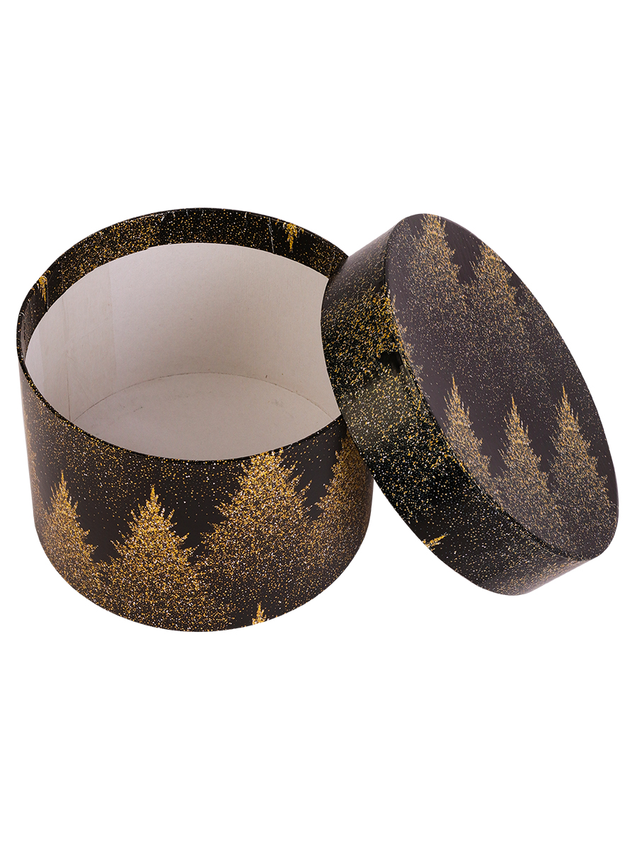 Коробка подарочная Miland 'Золотой лес', 23х25 см., круглая (Серия 5в1), 1161