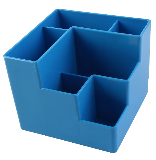 Подставка для канцелярских принадлежностей deVENTE 12,2х12,2х10 см, 6 секций, голубая, 4104917
