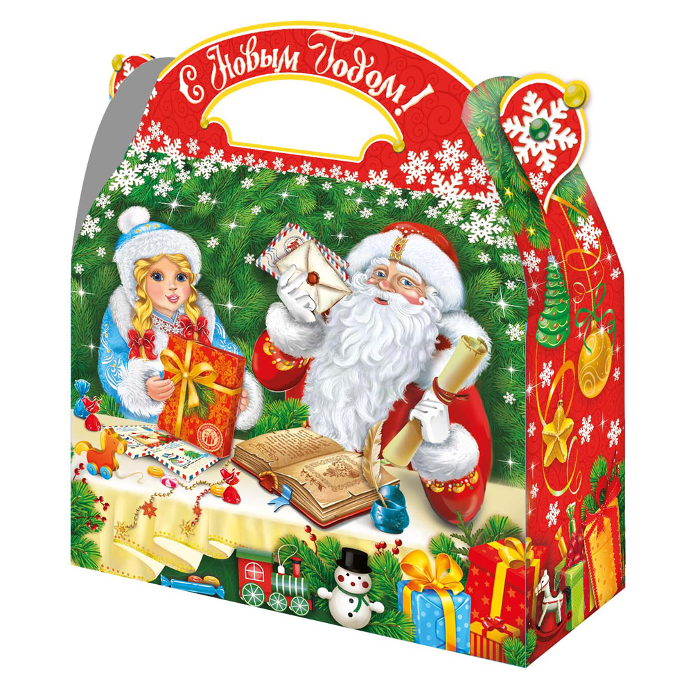 Новогодняя упаковка 'Письма-подарки',1500 гр, картонная подарочная коробка, 15010637