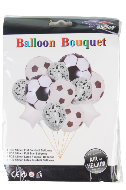 Набор шаров 'Футбольное конфетти', 12 шт. в наборе (4 фольгир + 4 латекс.+4 с конф.), 5133