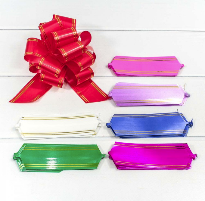 Бант-шар 5 см с золотой полосой (микс) 1;50 1;1500