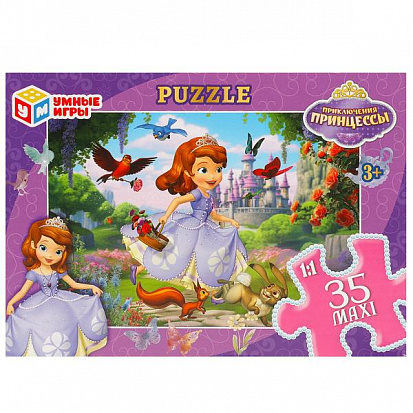 Приключения принцессы. Макси-пазлы в коробке. Пазл 35 деталей. 180х127х35 мм, 373664