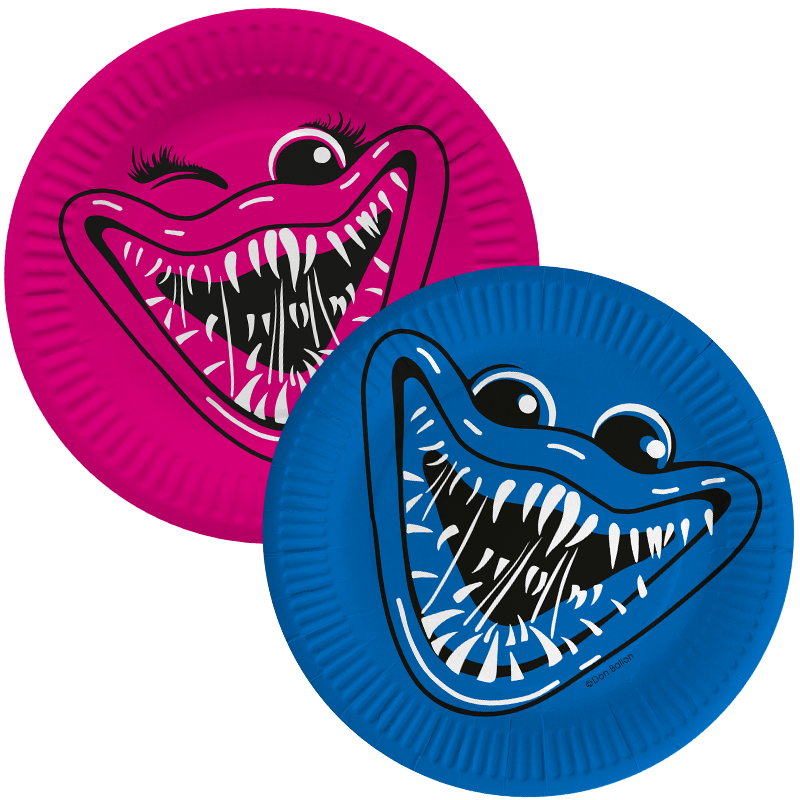 Тарелки (7'';18 см) Зубастики , синий , (6 шт;уп), 77412