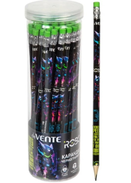 Карандаш чернографитный 'deVENTE. Robotic' HB, диаметр грифеля 2 мм, трёхгранный, 5032505