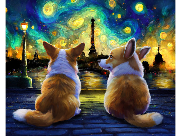 Картина по номерам 40х50 см , 'Прогулка двух корг', ХК-6868