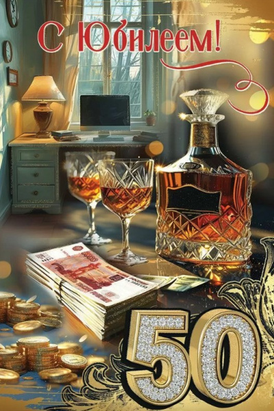 Открытка А5, С Юбилеем, 50000626