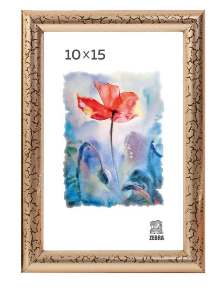 Фоторамка пластиковая 10х15, золотой цвет, (509)