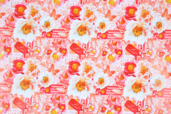 Упаковочная бумага 'Нежные цветы' 70х100 см., 80 г;м2, УБ 4571