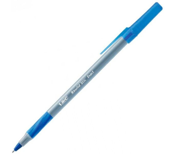 Ручка шариковая Bic 'Round Stic Exact' синяя, 0.7 мм., корпус пласт., грип, 918543/141767